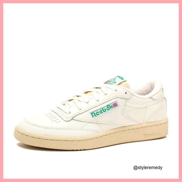 Leather Vintage Tennis Sneakers with Rubber Sole
